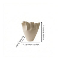 Ceramic Vase Asymmetrical Decorative Vase Artful Imperfection Vessel for Entryway