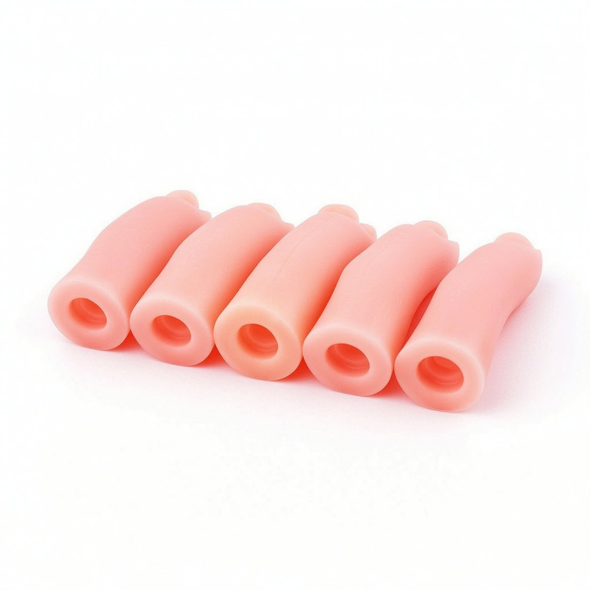 5 Pieces Silicone Practice Finger Flexible Manicure Finger with Hollow Base Manicure Training Tool Lifelike Lightweight