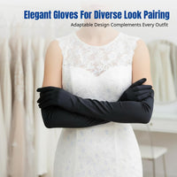 Long Silk Stretch Gloves, Vintage Party Cosplay, Women's Bridal Accessory