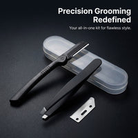 Men's Eyebrow Grooming Kit, Facial Hair Removal Tools, Beginner Secure Trimming, Precision Scissors & Tweezers