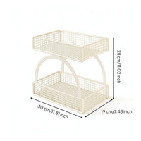 Two-Tier Fruit Rack Space-Saving Countertop Organizer Rack for Kitchen, Dining Room