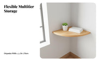 Space-Saving Quarter-Circle Floating Shelf Minimalist Design Small Item Stand Multi-Purpose Wall Decoration Easy Installation for Homeowners, Collectors, Living Room, Bedroom, Home Office, Bathroom