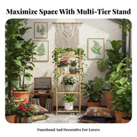 Floor-Standing Multi-Tier plant Pot Ladder complimentarystanding 3tier Ladder Shelf Easy Assembly Plant Stand Space-Saving for Gardeners, Apartment Dwellers, household owners