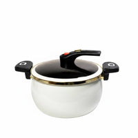 Large Capacity Micro Pressure Stockpot Multi-Function Enameled Pressure Pot Induction Ready Enamel Stew Pot Gas Cooktop Safe for Stewing, Boiling, Simmering