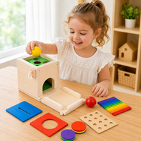 4-in-1 Wooden Activity Box, Educational Toy for Toddlers 3+, Fine Motor Skills and Early Learning