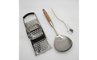 3 Pieces Grater and Spoon Set Stainless Steel Cooking Utensils Sturdy Kitchen Tools for Home Cooks