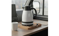 Fast Heating Car Electric Kettle Stainless Steel 12V Water Heater 1200ml Large Capacity Vehicle Water Boiler Anti-Dry Overheat Protection for Truck Drivers, Commuters, Road Trips, Camping