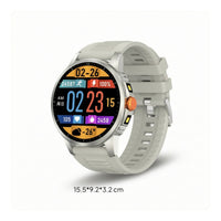 Round Smartwatch with Side Lights Fitness Smart Watch with Silicone Strap Smartwatch with Flashlight Always-on Wearable