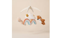 Baby Crib Mobile with Soft Ornaments Decorative Hanging Mobile with Wooden Frame Natural Sensory for Infants, Nursery, Cot