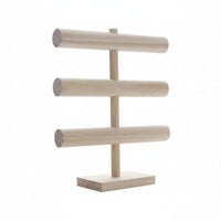 Tiered Design Bracelet Display Rack Sturdy Construction Solid Wood Jewelry Stand Space Saving Wooden Bracelet Display Tangle-Unrestricted for Retail Shop, Boutique, Dresser Top, Craft Fair