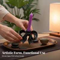 Creative Design Ceramic Candlestick Elegant Shaped Candle Holder Heat-Resistant for Women, Adults, Bedroom, Living Room, Weddings