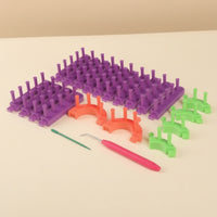 Knitting Loom Kit Reconfigurable Modular Knitting Loom Adjustable Frame for Crafters, Beginners, Home Crafting, Classrooms