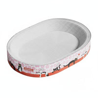 No Shedding Crumbs Oval Cardboard Feline Scratcher Bed Wear-Resistant 65 Cm Feline Scratcher Bed Double-Use Design Scratching Board Space-Saving for Cats, Indoor
