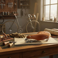 Shock Absorbing Vintage Leather Bike Saddle Long-Lasting Vintage Spring Saddle Comfortable Three Spring Bike Seat Breathable for Cyclists, Leisure Riding, City Commuting