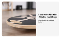 Wooden Balance Board Non-Slip Surface Wobble Balance Board High Load Capacity Round Stability Disc for Physical Recovery Patients, Athletes, Home Gym