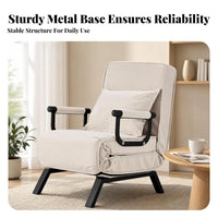 Convertible Sofa Bed Triple-Purpose Futon Couch Adjustable Backrest Sofa Chair for Sleeping Use