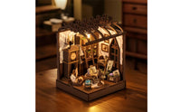 DIY Literary Shelf Scene Kit Lighted Literary Shelf Scene with Detailed Miniature Dollhouse for Hobbyists