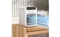 Mini Air Cooler Rechargeable Desktop Air Conditioner 2-Speed for Bedside Table