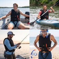 Adult Neoprene Life Vest for Boating Snorkeling Fishing Swimming & Rescue with High Buoyancy
