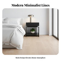 2-Drawer Bedside Chest Minimalist Design Side Cabinet Modern & Design Easy Assembly for Apartment Dwellers, Students, Office