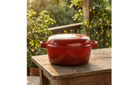 Enameled Cast Iron Dutch Oven Stovetop Dutch Oven with Lid Even Heating Enameled Cast Iron Vessel for Home Cooks, Chefs, Kitchen