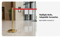 Anti-Rust Stainless Steel Retractable Belt Barrier Heavy-Duty Base Retractable Belt Crowd Control Post Long-Lasting Double Layer Queue Stanchion Weather Resistant for Event Organizers, Retail Managers, Business Owners, Events, Exhibition Halls, Airports