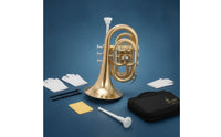 Polished Trompeta De Bolsillo Con Kit Completo Compact Trompeta De Bolsillo Con Guantes Portable Instrumento Lightweight for Rehearsals