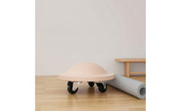 Exercise Wheel with Caster Wheels Smooth-Rolling Wooden Exercise Wheel Compact for Athletes, Indoor Floors, Home Gym