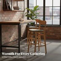 Minimalist Design Four-Legged Wooden Stool Modern Design Bar Height Seating Sturdy Construction High Top Table Natural Aesthetic for Homeowners, Interior Designers, Milk Tea Shop, Kitchen