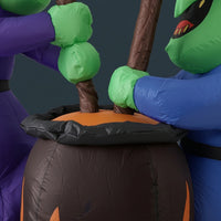 Outdoor Inflatable Witches with Pot Lighted Inflatable Witch and Pot Tall Inflatable Witches Oversized for Porch