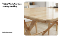 Foldable Design Collapsible Computer Desk Space-Saving Square Trestle Stand Multi-Purpose Folding Table Portable for Families in Small Homes, Apartment Dwellers, Street Vendors, Dorm Room, Bedroom, Home Office, Outdoor