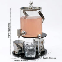 Water Dispenser Glass Water Jug with Stand, Large Capacity Water Container for Home