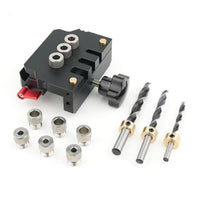 Metal Self-Centering Doweling Jig Kit Clamping Self-Centering Dowel Drill Jig Straight Holes Drilling Guide Set Adjustable for DIYers