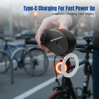 Bike Rear Light, Heart & Ring Shape, Brake Light, Waterproof, Type-C Rechargeable, Cycling Gear for Trail and Street
