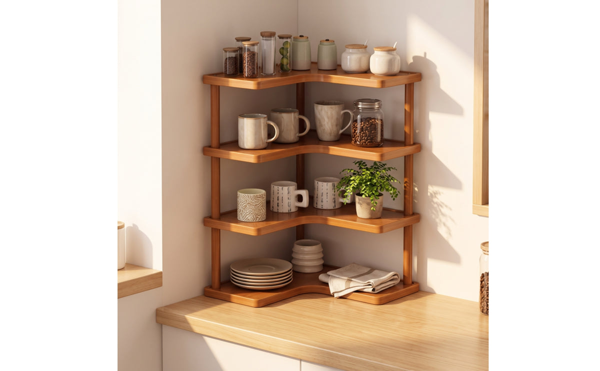 Desk Corner Cup Holder Organizer Shelf for Cups and Tea Sets