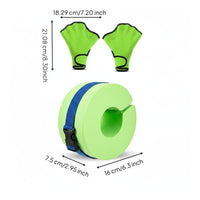EVA Foam Hand Paddles Adjustable Straps Swim Hand Paddles Soft Rounded Edges Swim Buoyant Rings Vibrant Green
