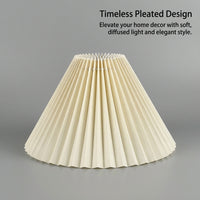 Lampshade for Table Lamps with Foldable Pleated Design, Black for Bedside and Floor Lighting, Vintage Material Shade for Home Decor