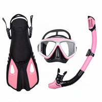 Anti-Choke Full Dry Snorkel Set Adjustable Fins Diving Mask Snorkel Fin Set Crystal Clear View Water Sports Gear Long-Lasting for Swimming
