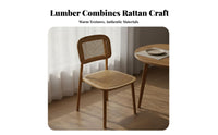 Ergonomic Design Solid Wood Rattan Chair Mortise and Tenon Joinery Rattan Dining Chair Easy to Clean Household Furniture Polished Rounded Border S for Restaurant Owners, Interior Designers, Living Room, Bedroom, Home Office, Lounge