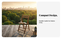 Space-Saving Bamboo Backrest Chair Simple Design Foldable Dining Chair Long-Lasting Collapsible Wooden Seat Sturdy for Homeowners, Students, Seniors, Living Room, Balcony, Kitchen, Office