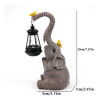 Standing Garden Figurine with Lantern Sculpted Outdoor Statue with Lantern Weathered Decor Decorative for Entryway