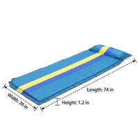 Camping Mat with Built-in Pillow for Comfort, Auto-Inflate Sleeping Mat with 3cm Thickness, Durable PVC Outdoor Mat, Portable Hiking Travel Mat