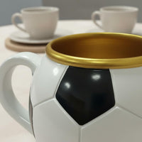 Stainless Steel Global Soccer Championship Souvenir Mug Resin 3D Soccer Ball Mug Collectible Football Cup Glossy Finish for Match Watching, Collecting