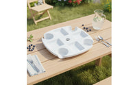 Plastic Umbrella Table Tray with Snack Compartments Lightweight Umbrella Table Tray with Cup Holders Weather Resistant Space-Saving for Poolside