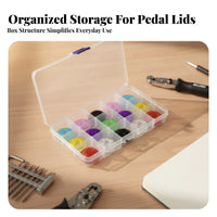 15 Pieces Diamond-Shaped Pedal Knob Cap Faceted Effects Pedal Cap Mixed Colors Footswitch Topper Transparent