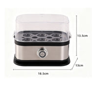 Countertop Egg Cooker Stainless Steel Electric Egg Cooker Breakfast Appliance Clear Lid Compact