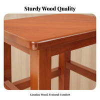 Solid Wood Construction Four-Legged Wooden Stool Vintage Design Unadorned Wooden Seat Multi-Purpose Backless High Chair Mortise and Tenon Joinery for Homeowners, Business Owners, Cafe, Restaurant, Home, Kitchen