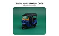 Retro Design Thai Tuk-Tuk Model Cake Topper Alloy Rickshaw Model Realistic Details for Collectors, Kids, Party Favors