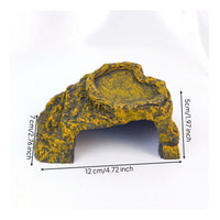 Reptile Hide with Basking Platform Multi-Purpose Hide Cave with Basking Platform Reptile Cave with Step Ledge Faux-Stone
