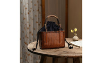 Bamboo Carry Box Artisanal Woven Handbag with Handle Handmade Bamboo Tote for Gift Presentation